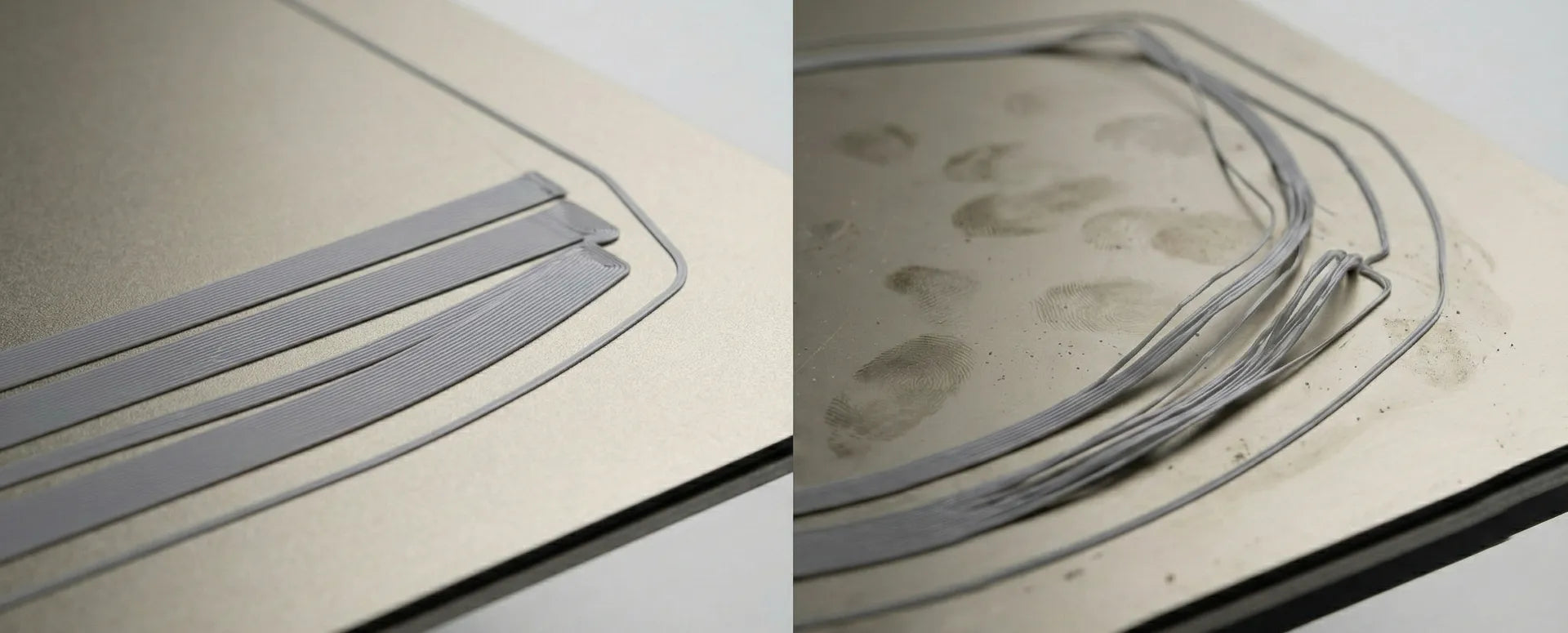 Comparison of the effects of a clean vs dirty 3D printer build plate