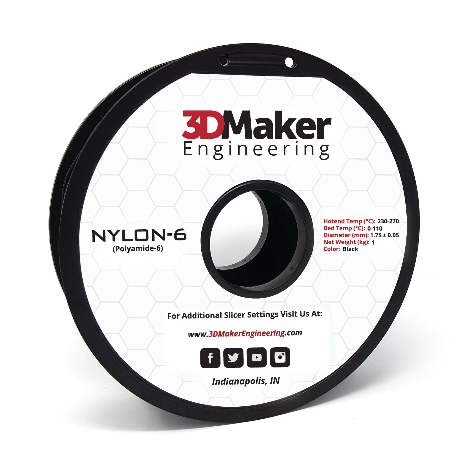 Nylon-6 Pro Series 3D Printer Filament 1.75mm