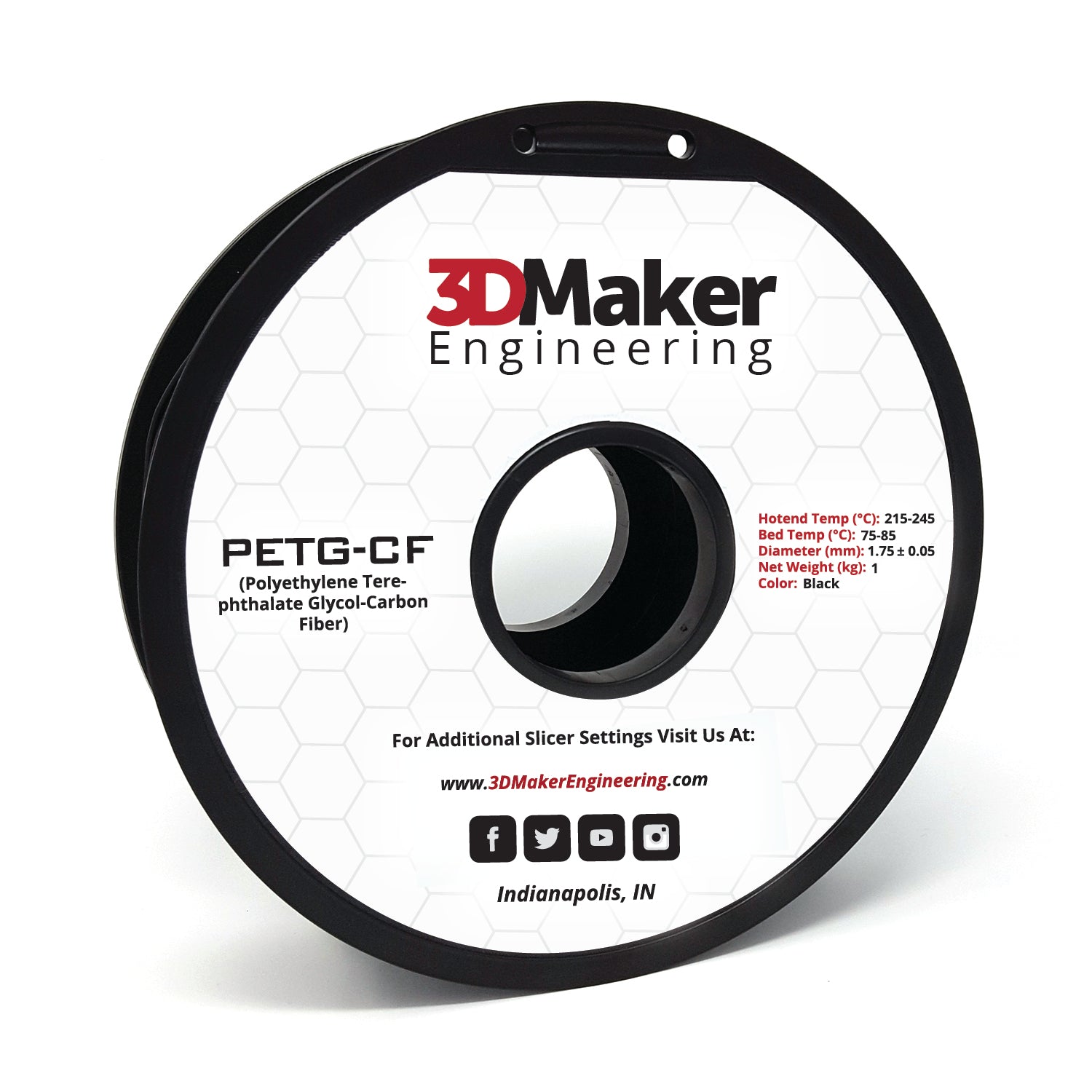 Carbon Fiber PETG - Pro Series Filament - 3DMaker Engineering