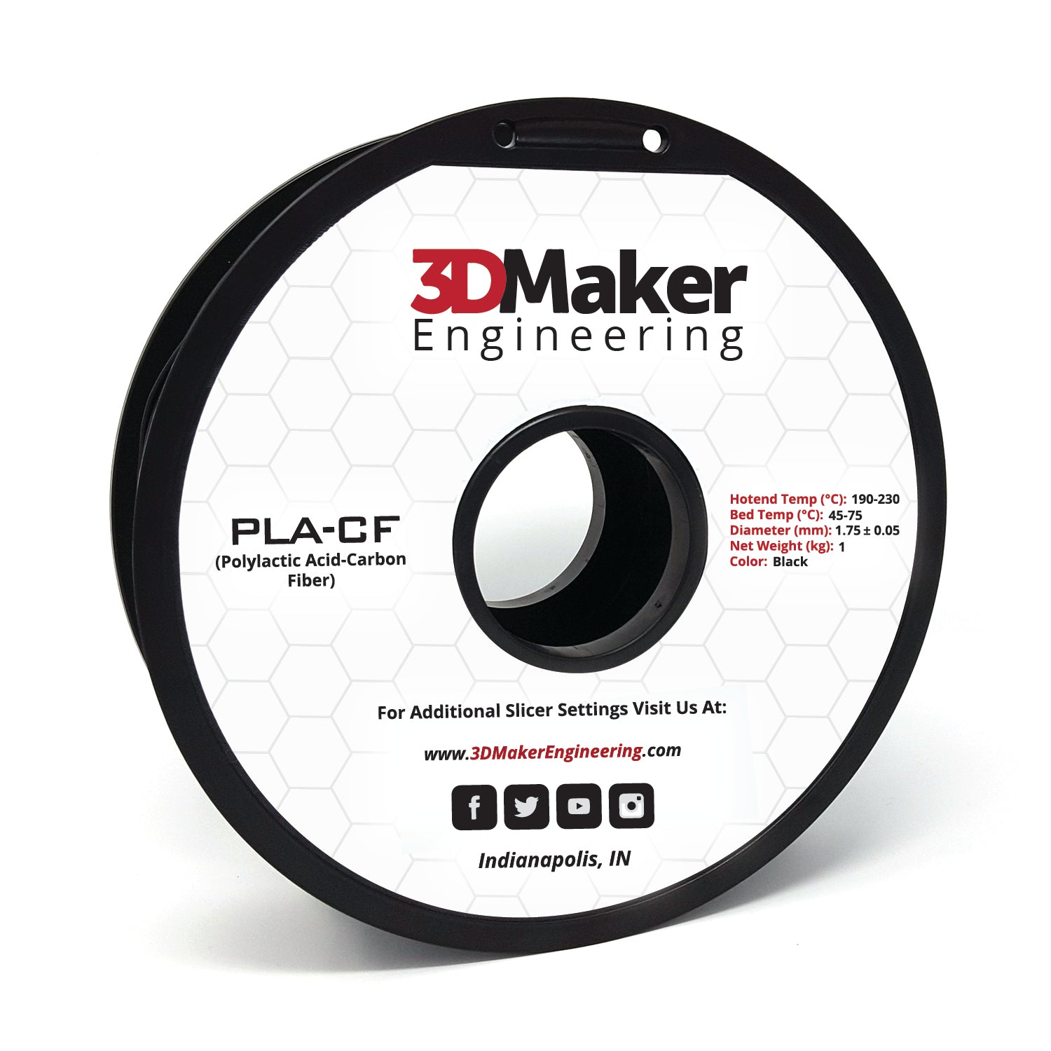 Carbon Fiber PLA - Pro Series Filament - 3DMaker Engineering