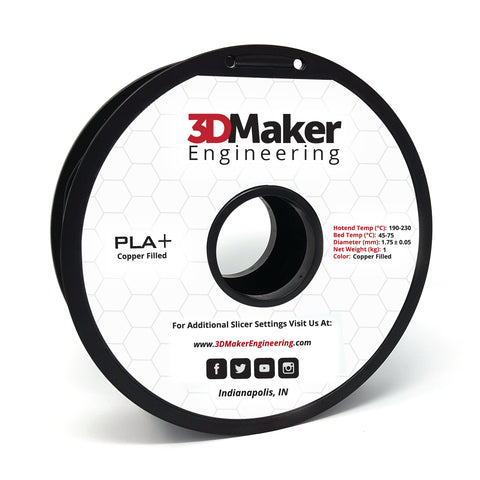 PLA+ Copper Filled 3D Printer Filament 1.75mm